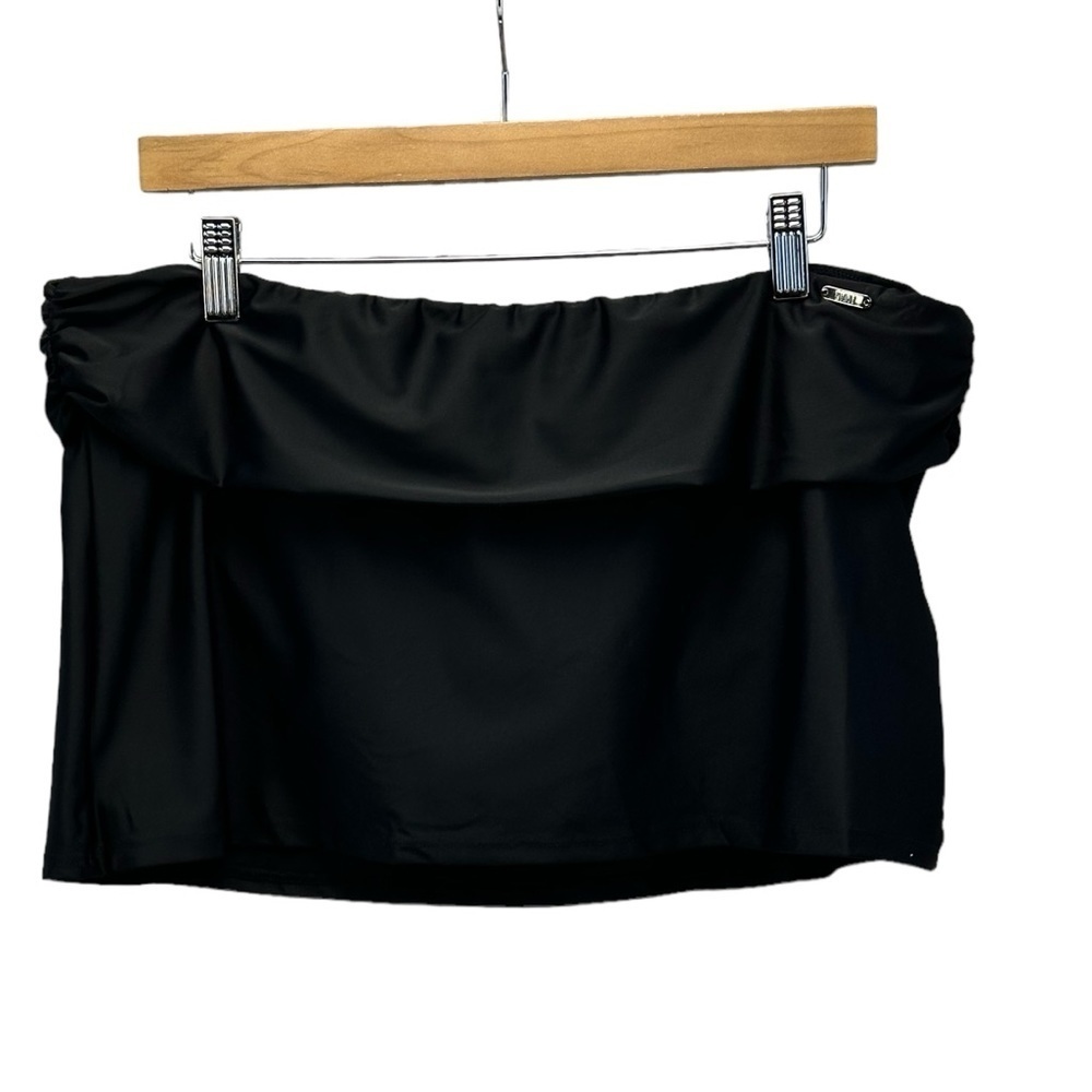 DKNY Shirred Waist Swim Skirt - Black - size XL